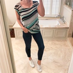 Ella Moss, size small, sheer short-sleeve top